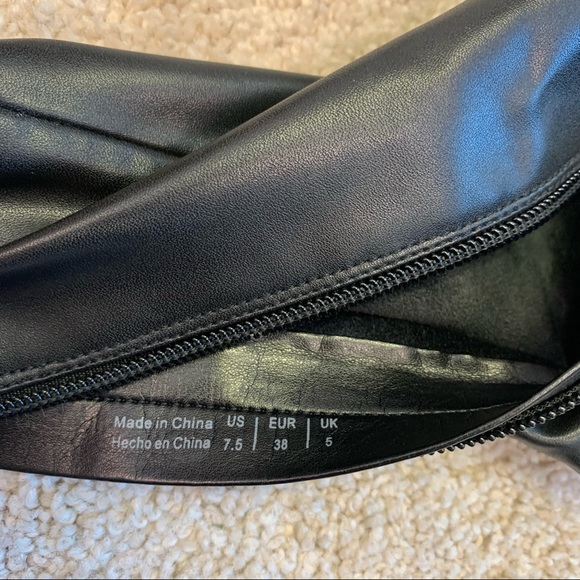 ALDO black faux leather stretchy over the knee high heel boots size 7.5 - Picture 14 of 15